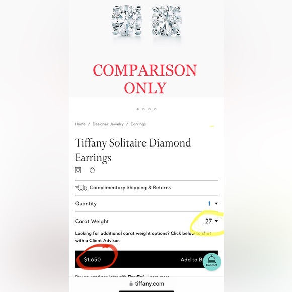 Platinum Diamond Stud Earrings - Picture 3 of 8